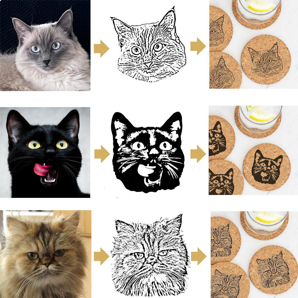 Engraved Pet Photo Bar Tools for Cat Dad - Gift Set