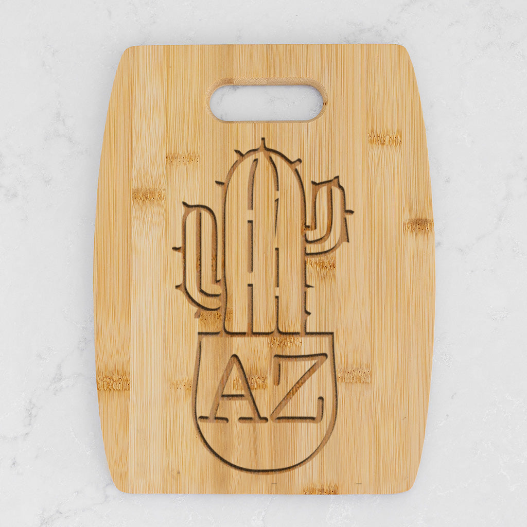 AZ Cactus - Bamboo Charcuterie Board - 9 x 12 inches