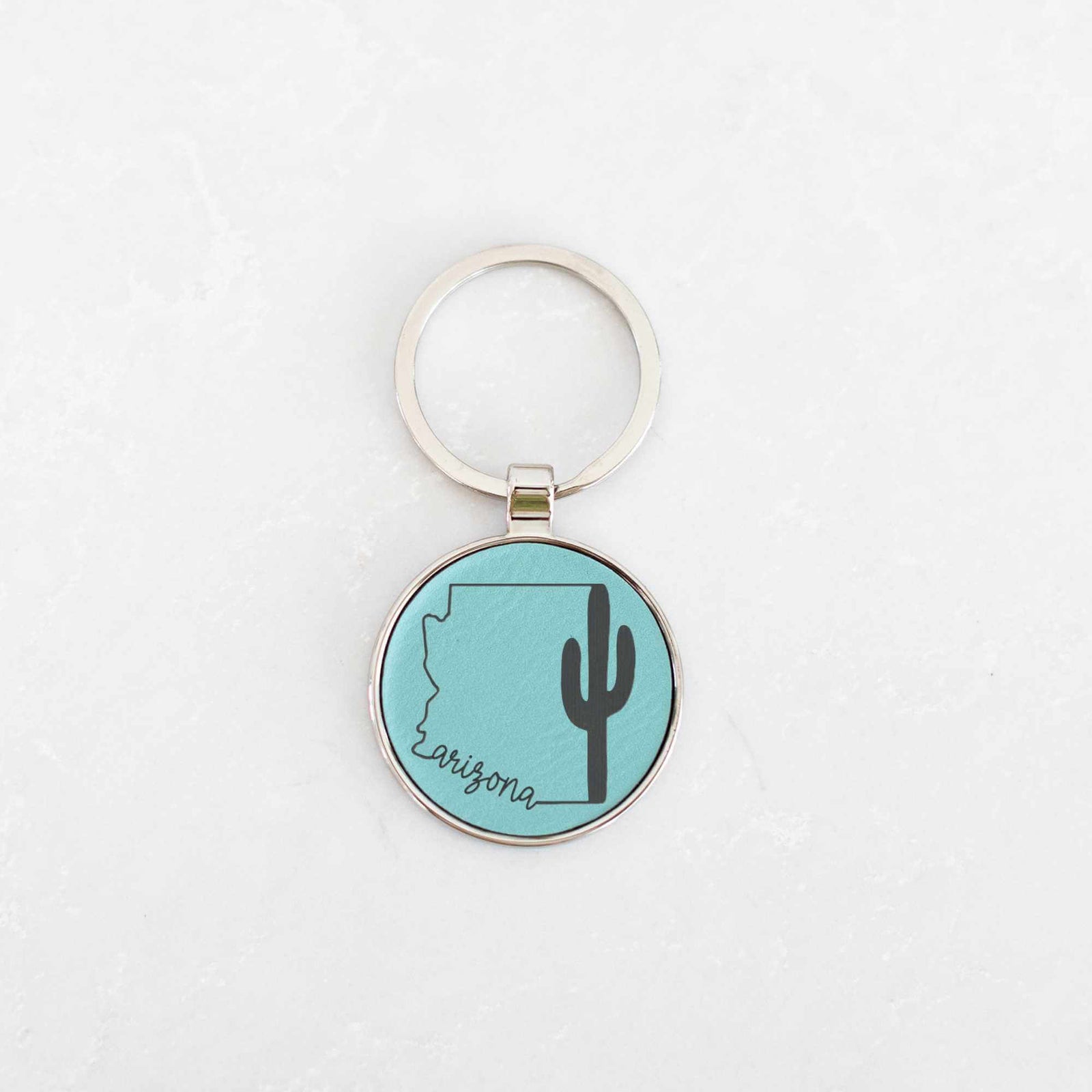 Arizona - Round Keychain - Vegan Leather