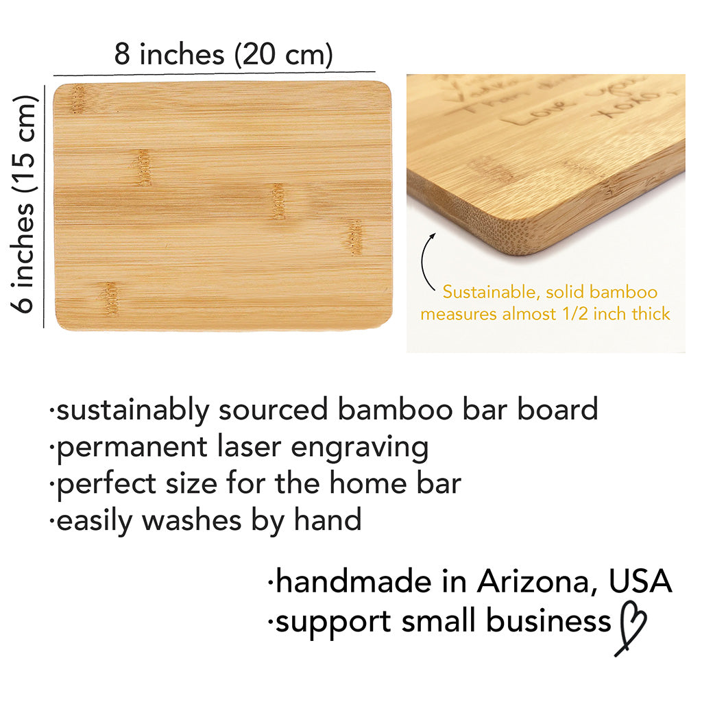 Bar Board Engraved with Handwriting for Husband or Boyfriend