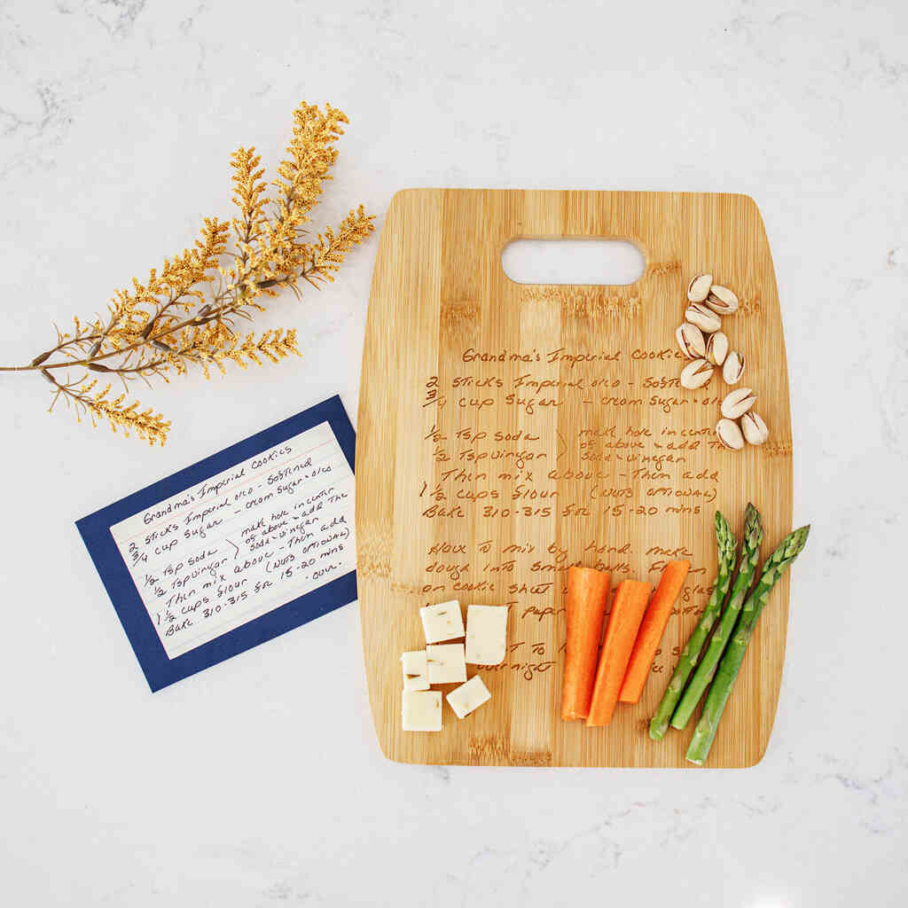 Custom Bamboo Charcuterie Board Engraved With Handwriting