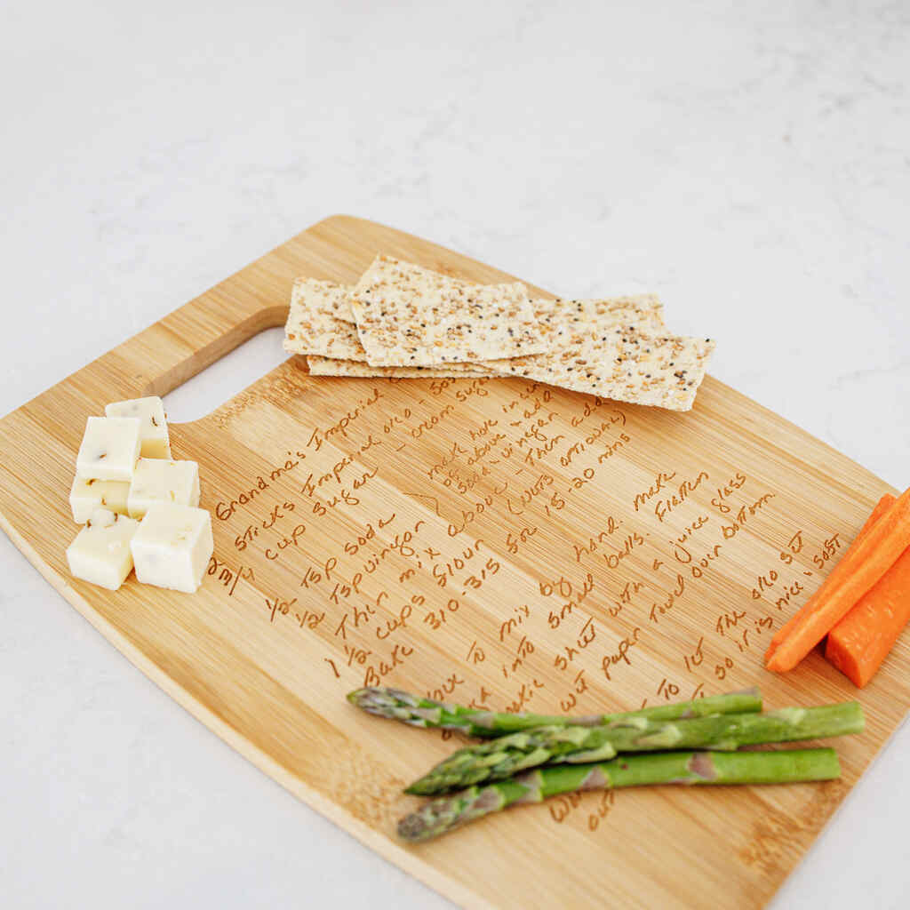 Custom Bamboo Charcuterie Board Engraved With Handwriting