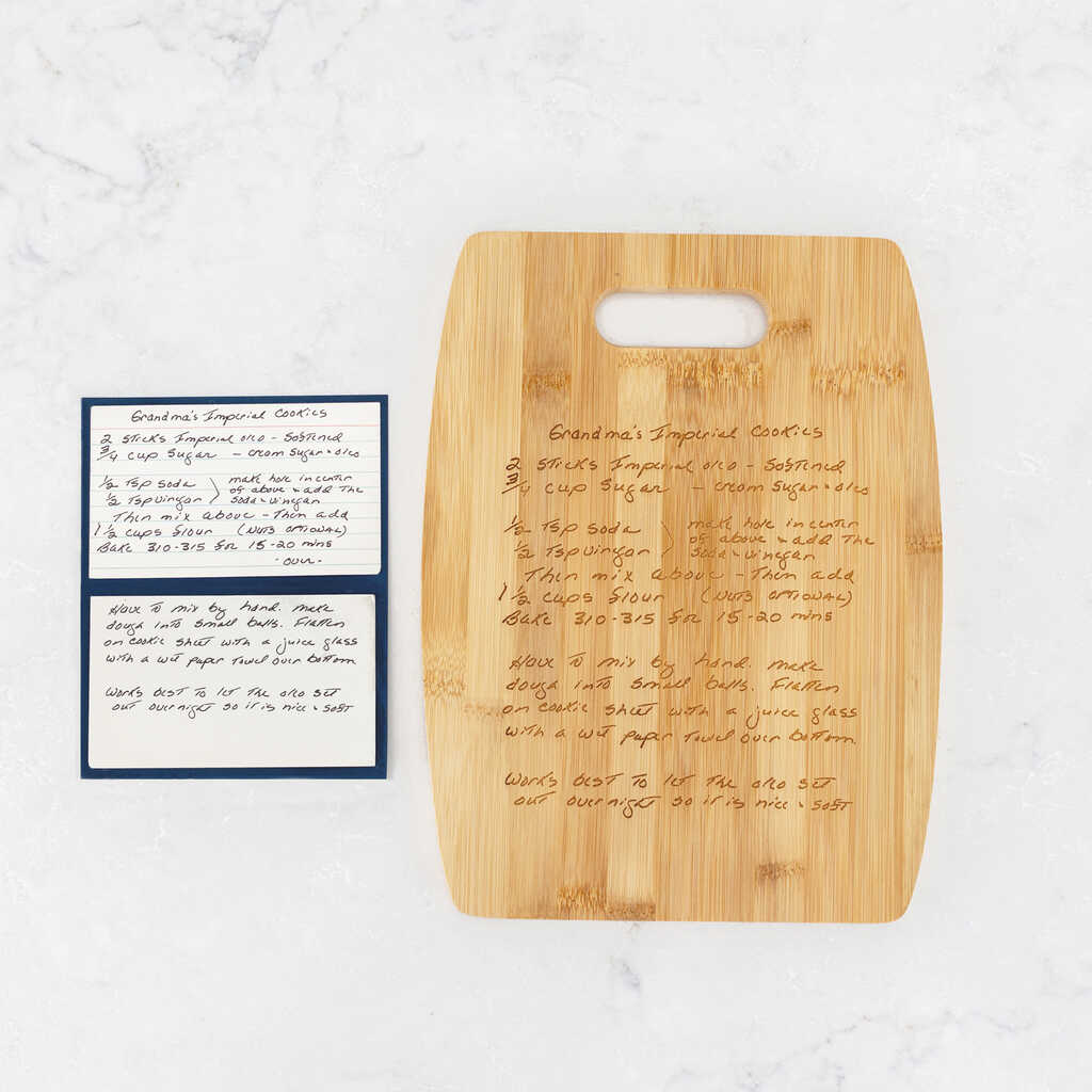 Custom Bamboo Charcuterie Board Engraved With Handwriting