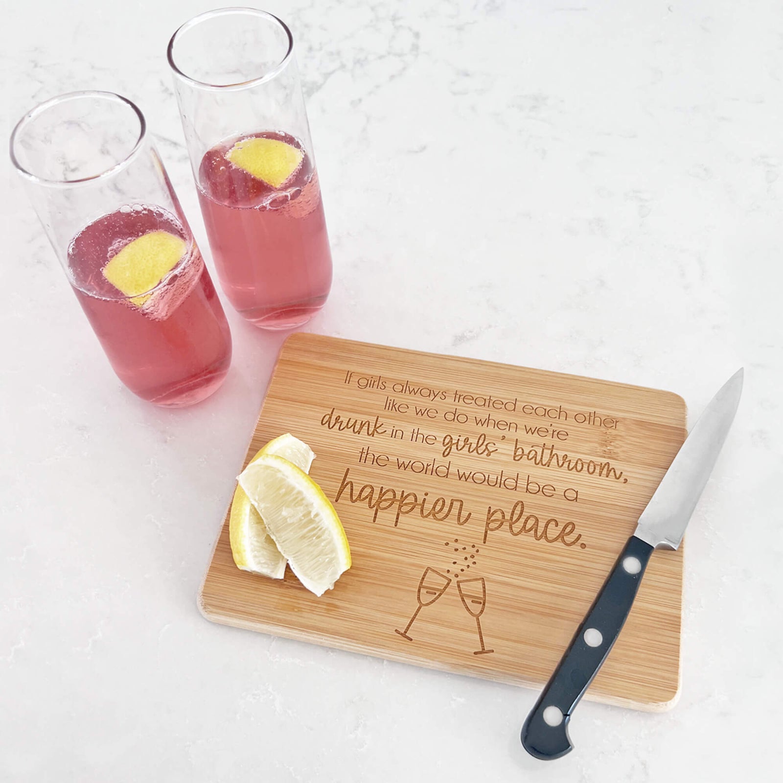 Drunk in the Girls Bathroom - Bamboo Bar Board - 6"x8"