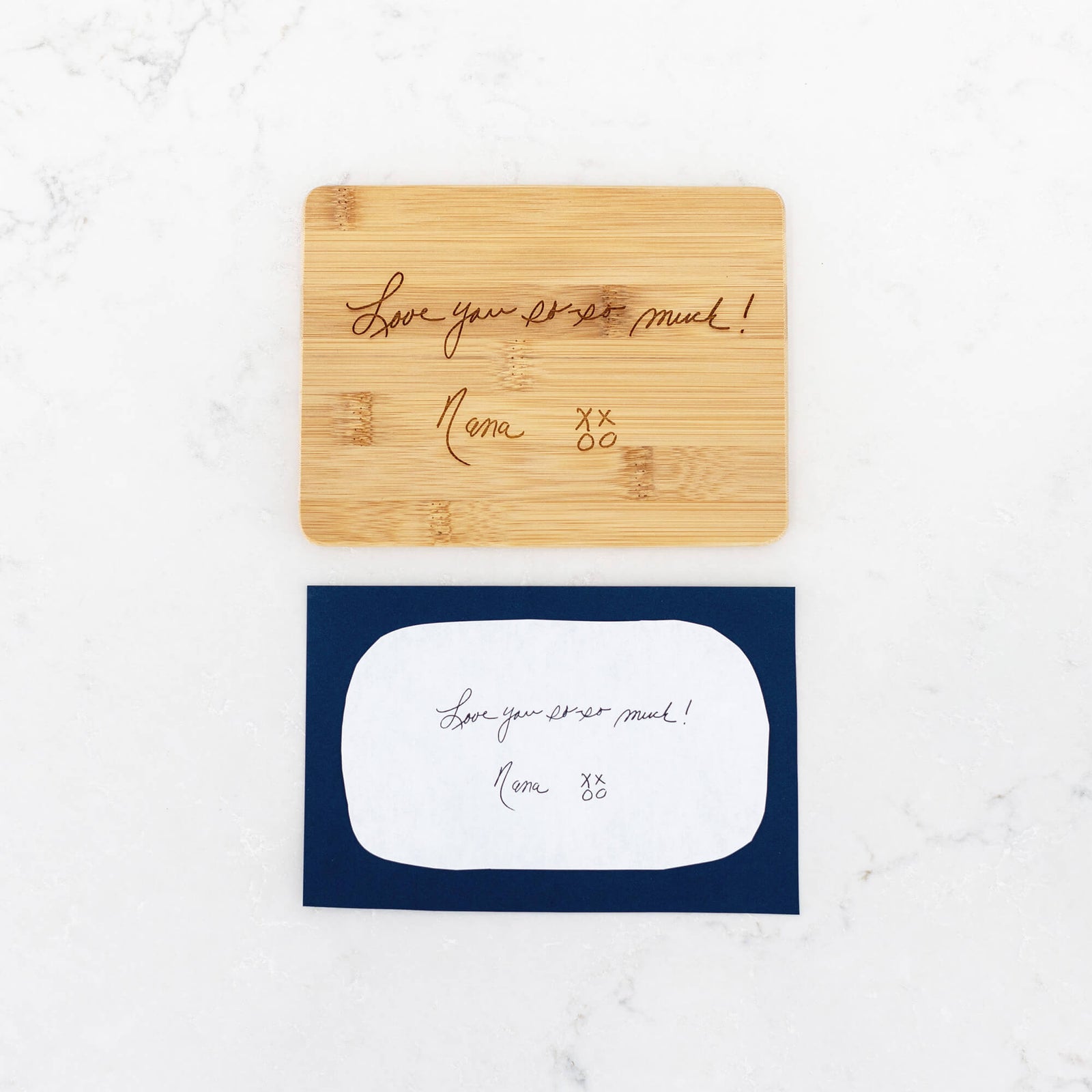 Bamboo Bar Board Engraved with Handwriting - 6 x 8 inches