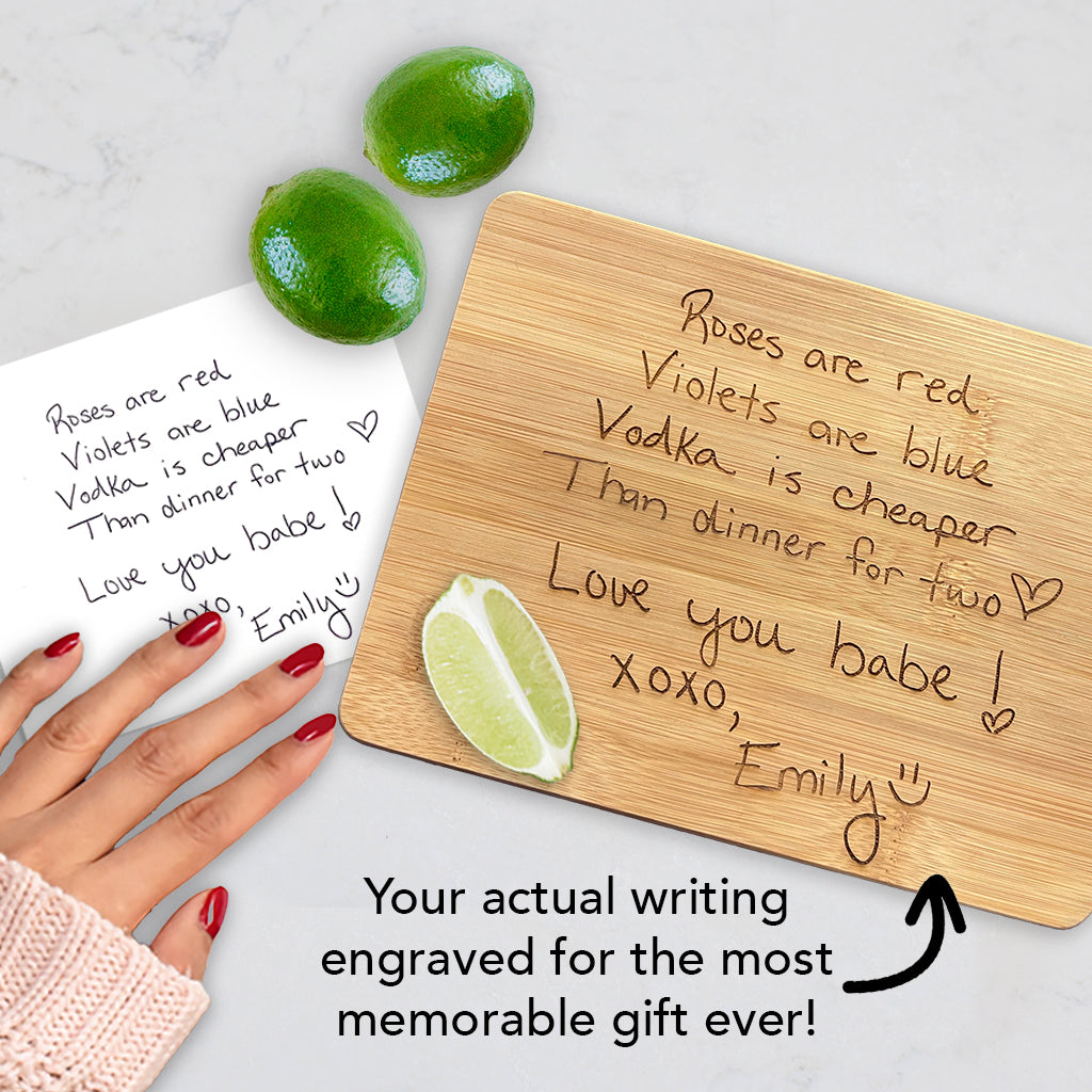 Bar Board Engraved with Handwriting for Husband or Boyfriend