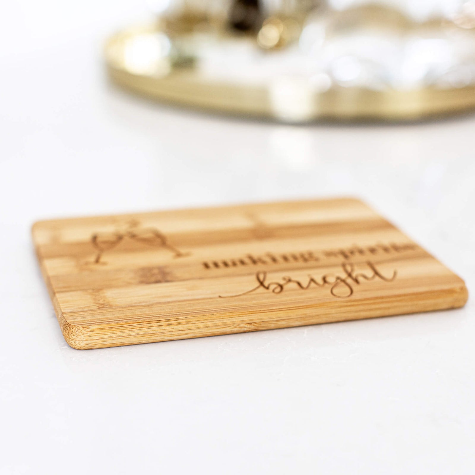 Making Spirits Bright - Bamboo Bar Board - 6 x 8 inches