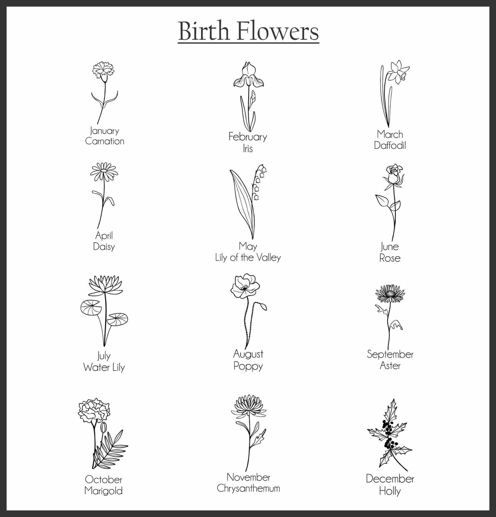 Custom Birth Flower Pocket Mirror