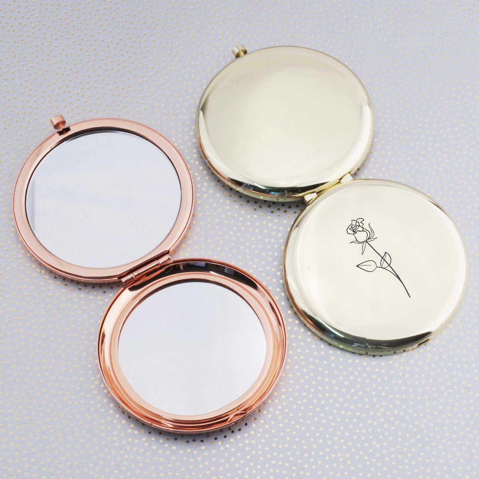 Custom Birth Flower Pocket Mirror