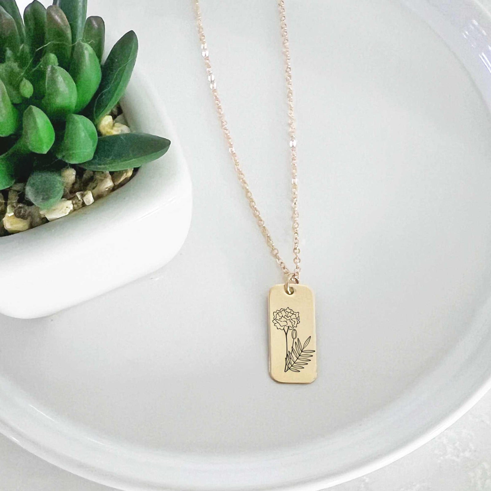 Custom Birth Flower Necklace