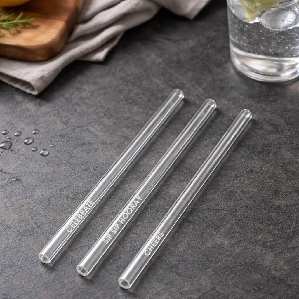 Glass Straws - Celebration Theme 6-Pack