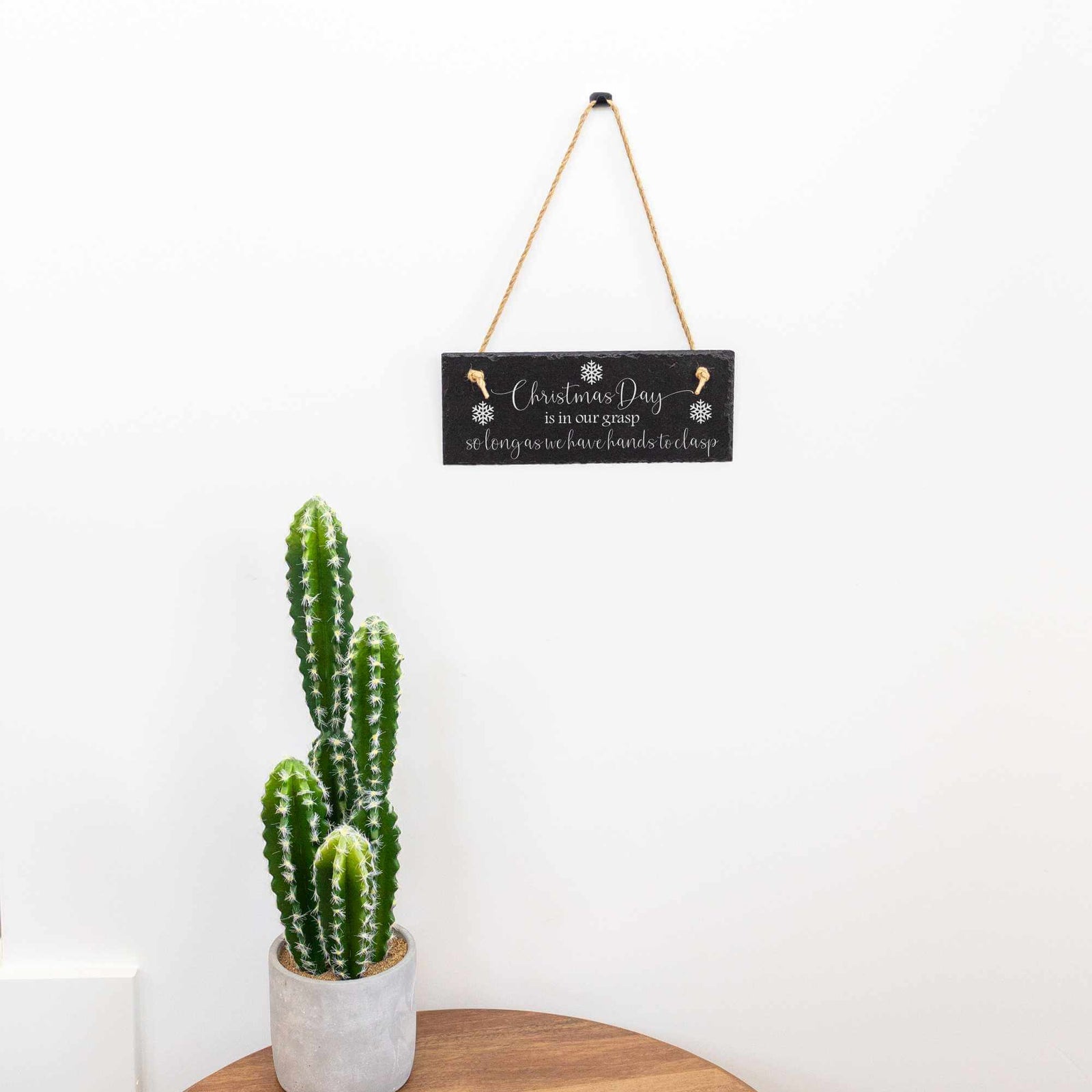 Christmas Day Is In Our Grasp - Slate Welcome Sign