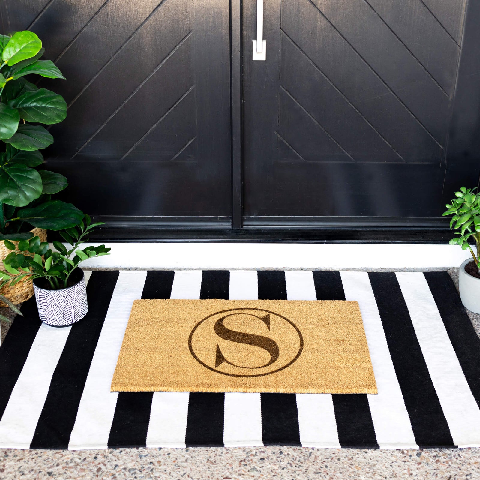 Coir Door Mat with Initial
