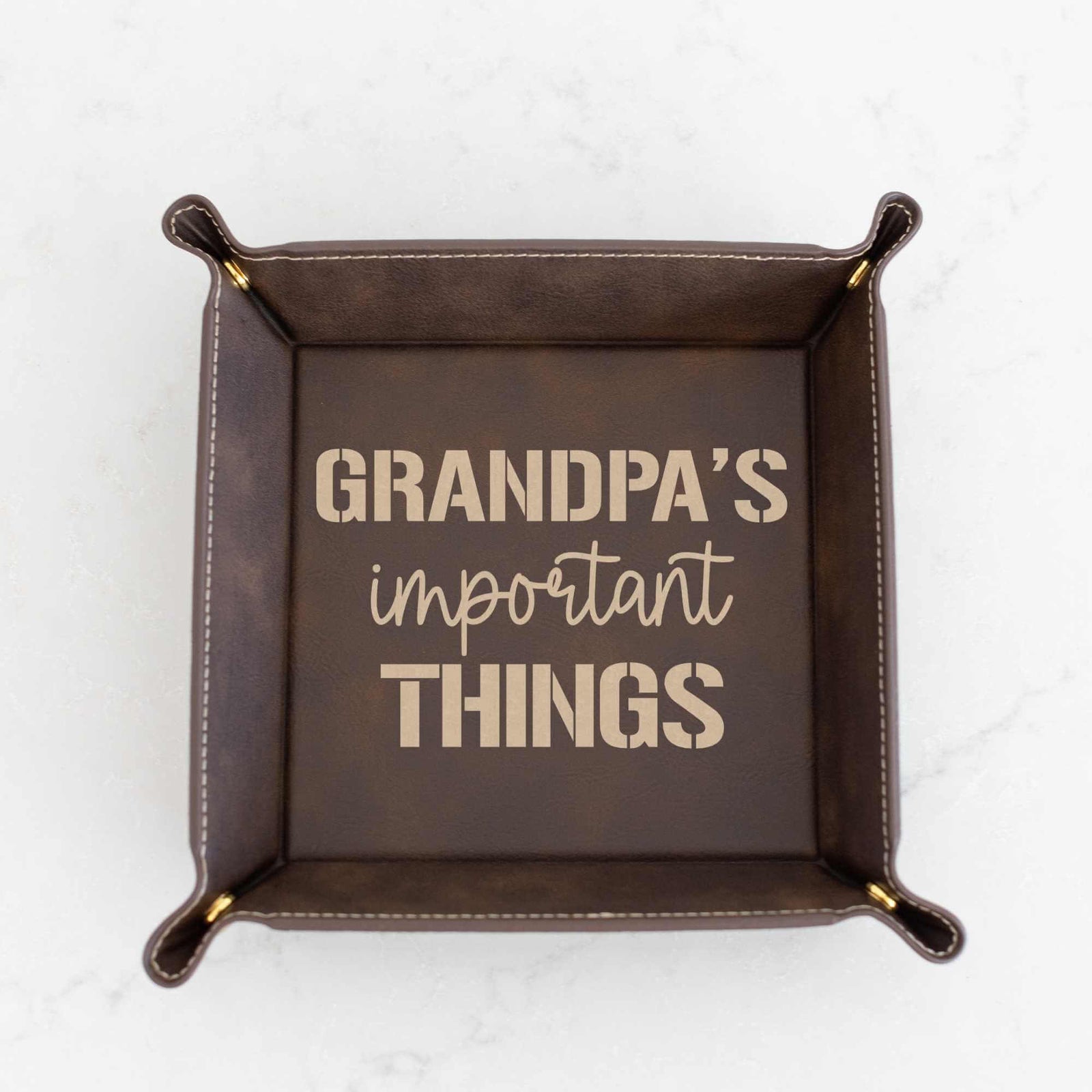 His Important Things - Vegan Leather Valet Tray