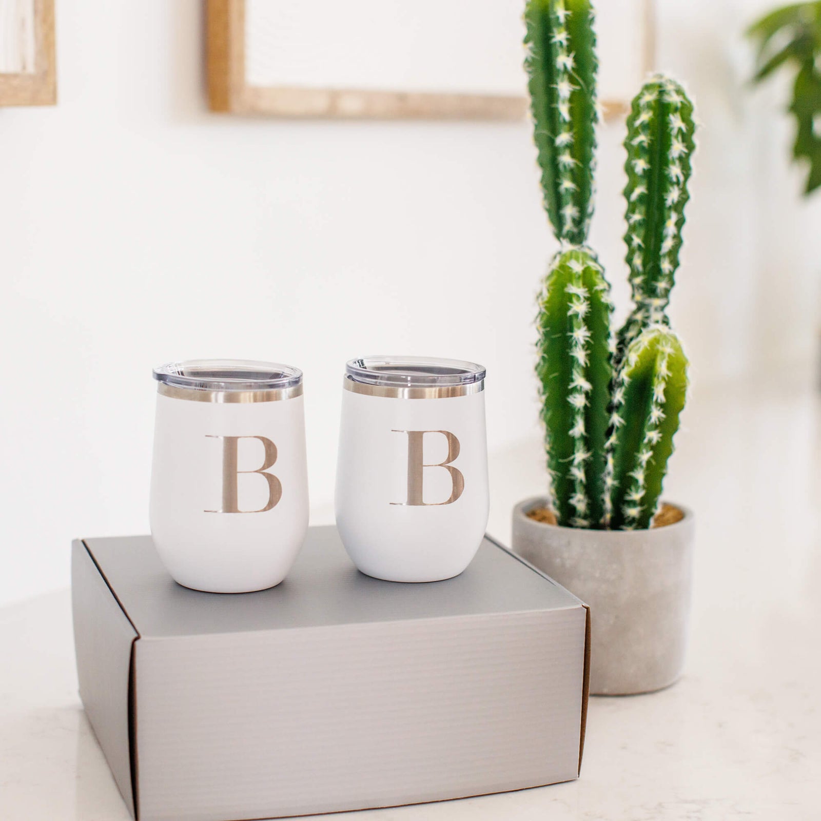 Business Logo Wine Tumblers - 2pc Gift Set