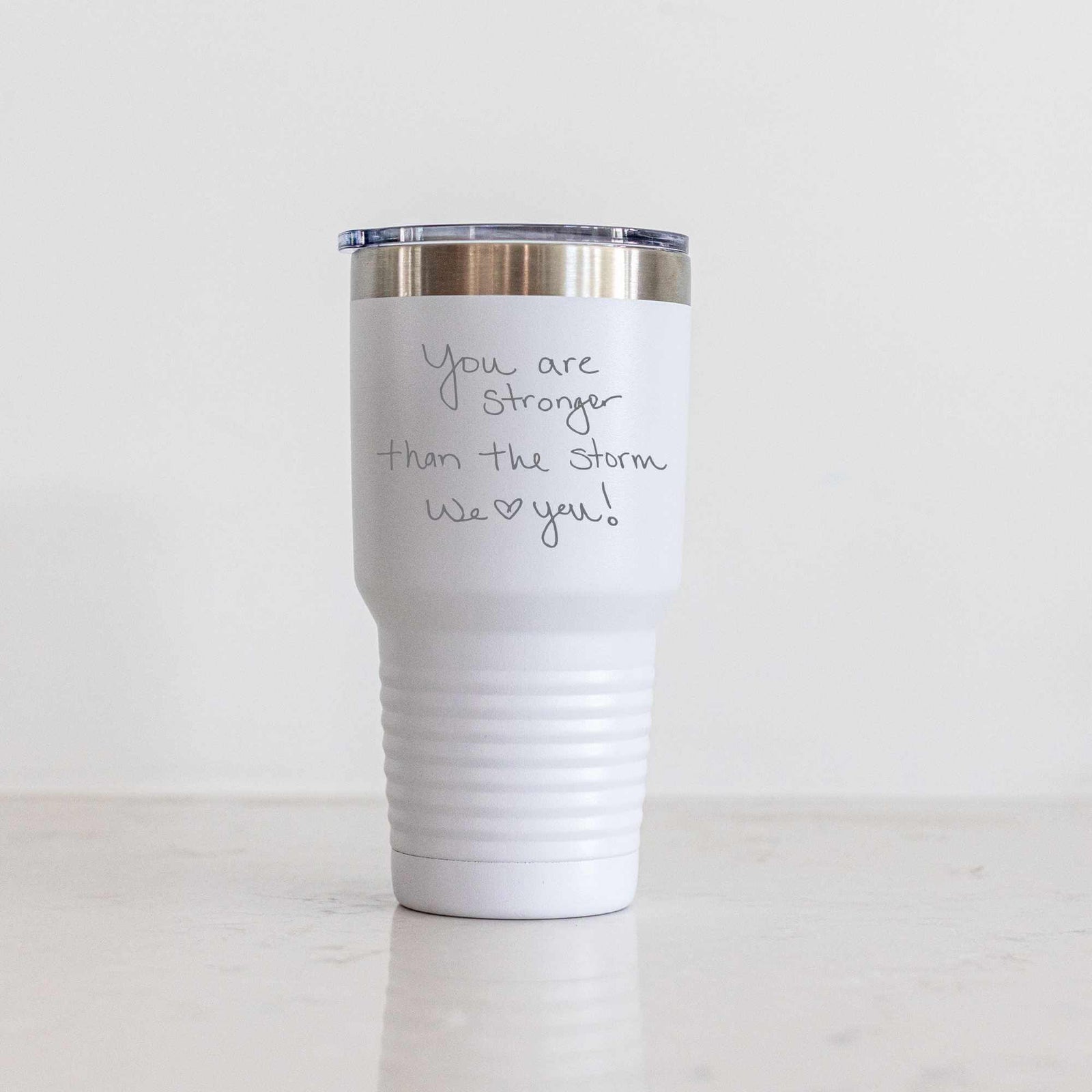 Custom Ringneck Tumbler with Engraved Handwriting - 30 oz.