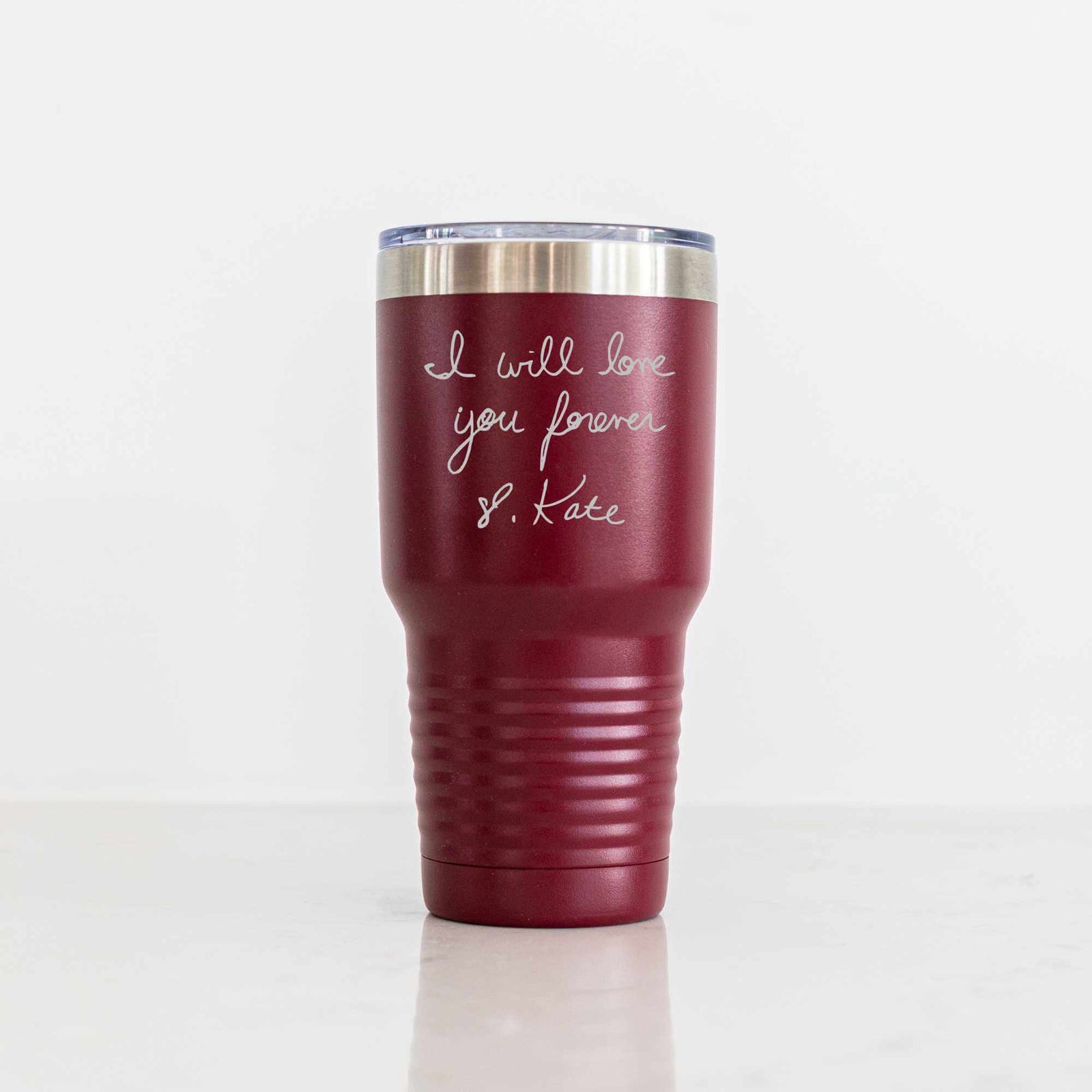 Custom Ringneck Tumbler with Engraved Handwriting - 30 oz.