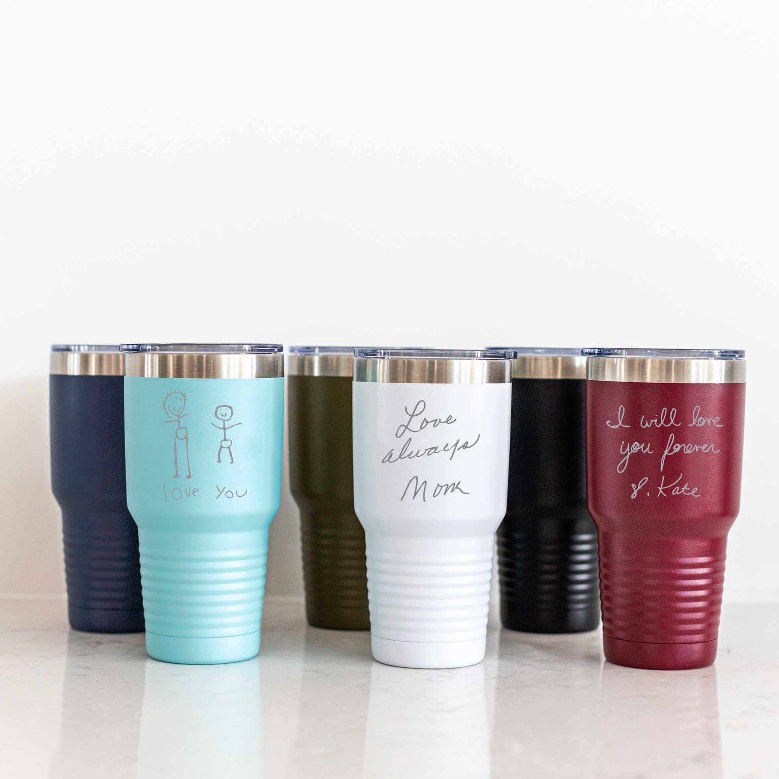 Custom Ringneck Tumbler with Engraved Handwriting - 30 oz.