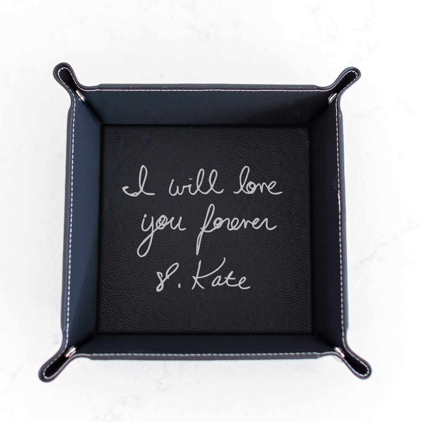 Handwriting Valet Tray - Vegan Leather