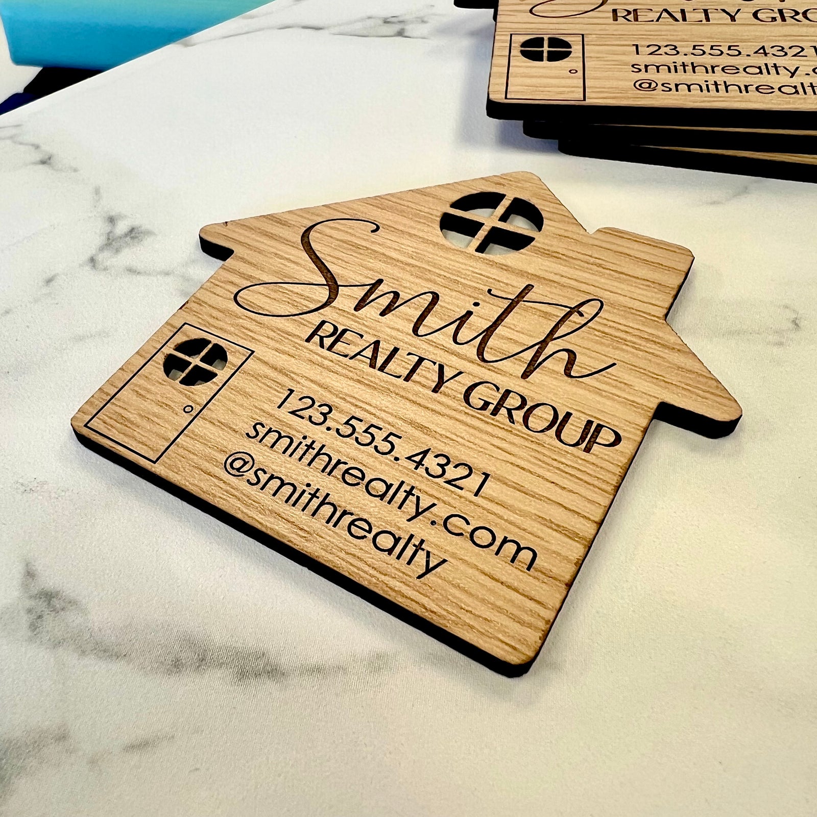 Wood Business Cards - House