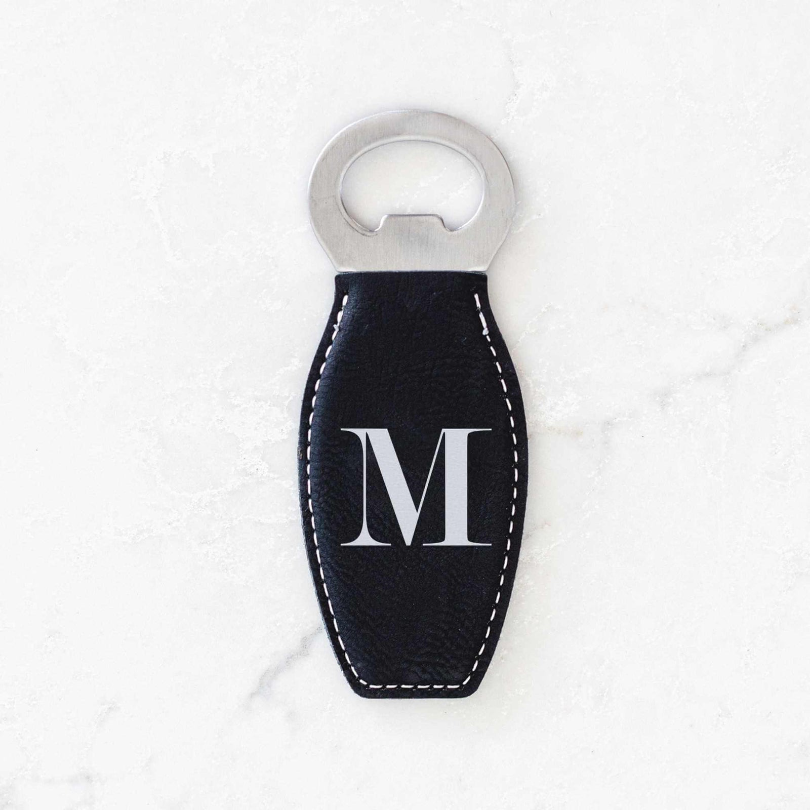 Personalized Vegan Leather Bottle Opener with Magnet