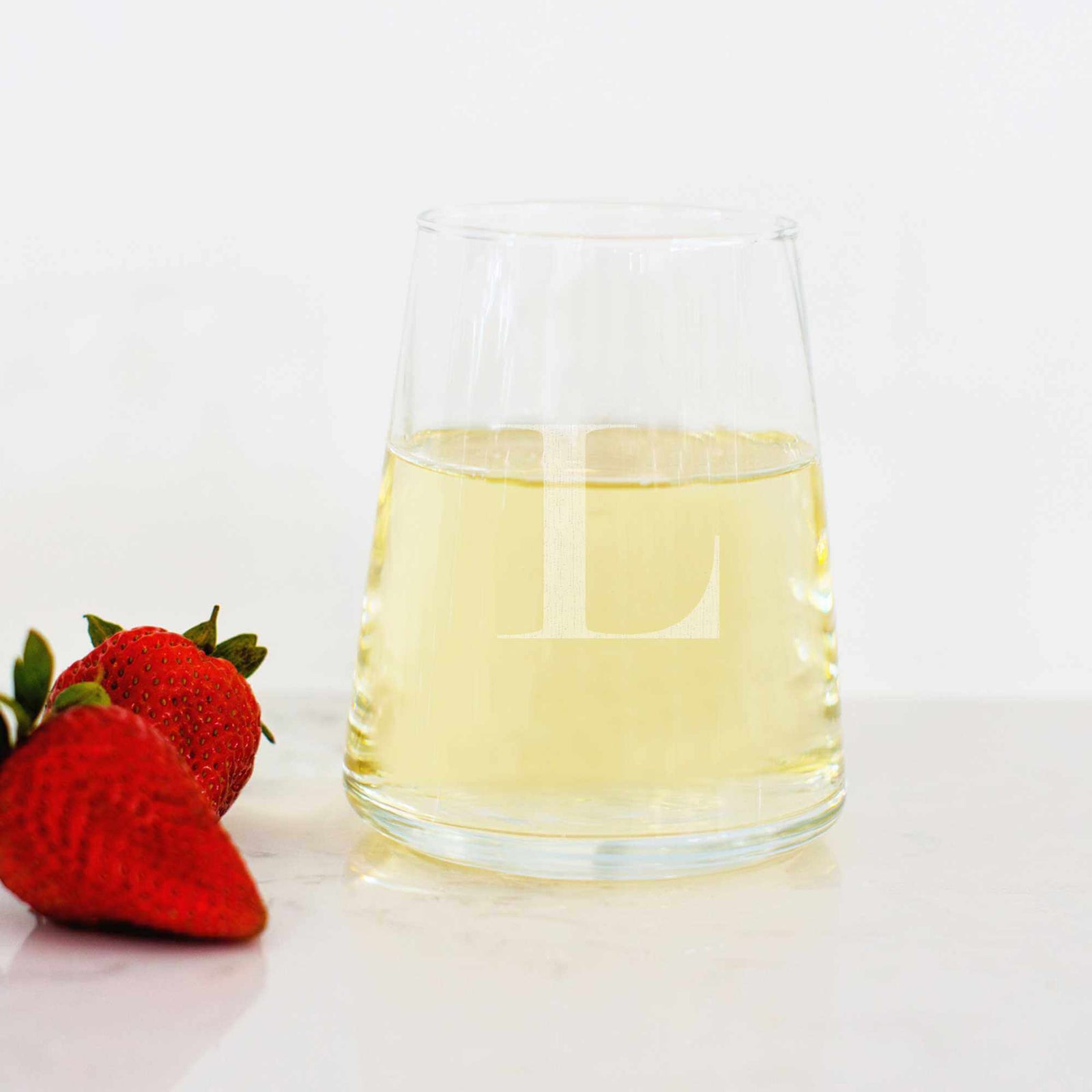 Modern Wine Glass with Initial