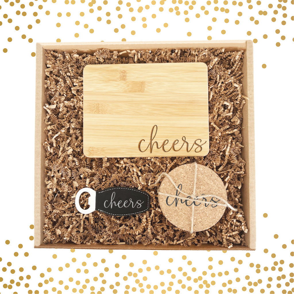 Personalized Deluxe "Cheers" Bar Gift Set - Time to Celebrate