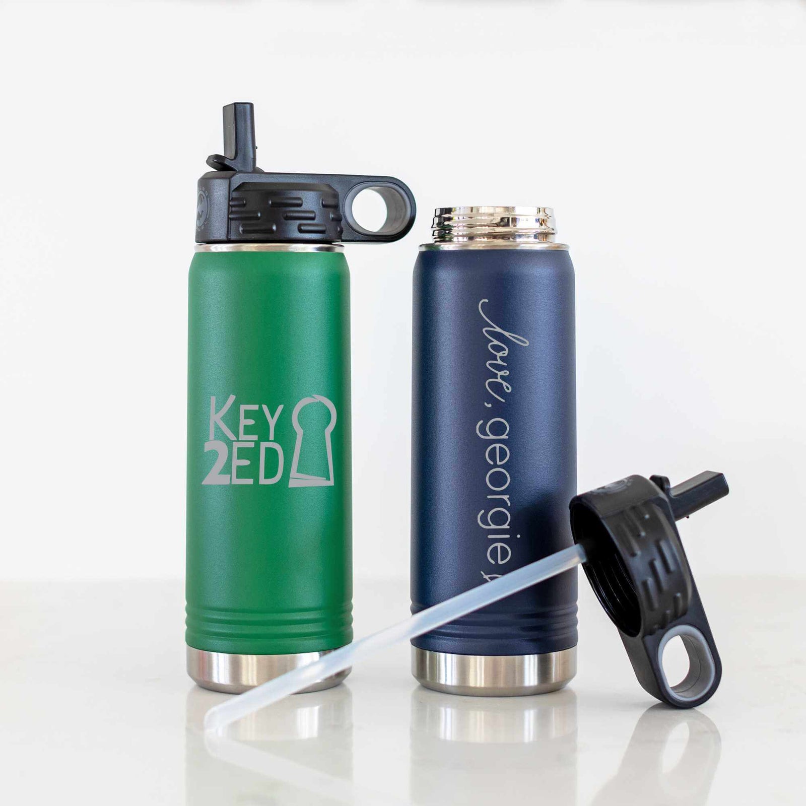 Steel Water Bottle with Business Logo - 20 oz