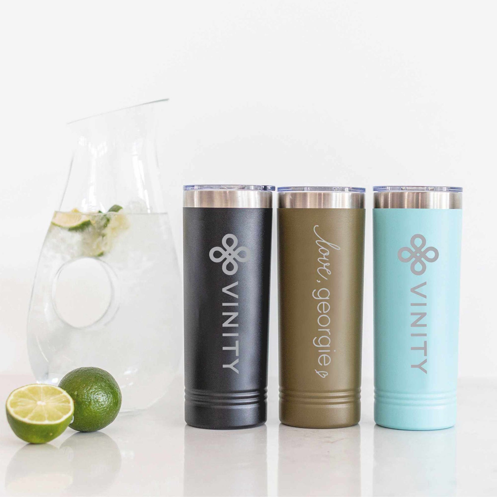 Insulated Skinny Tumbler with Business Logo - 22 oz.