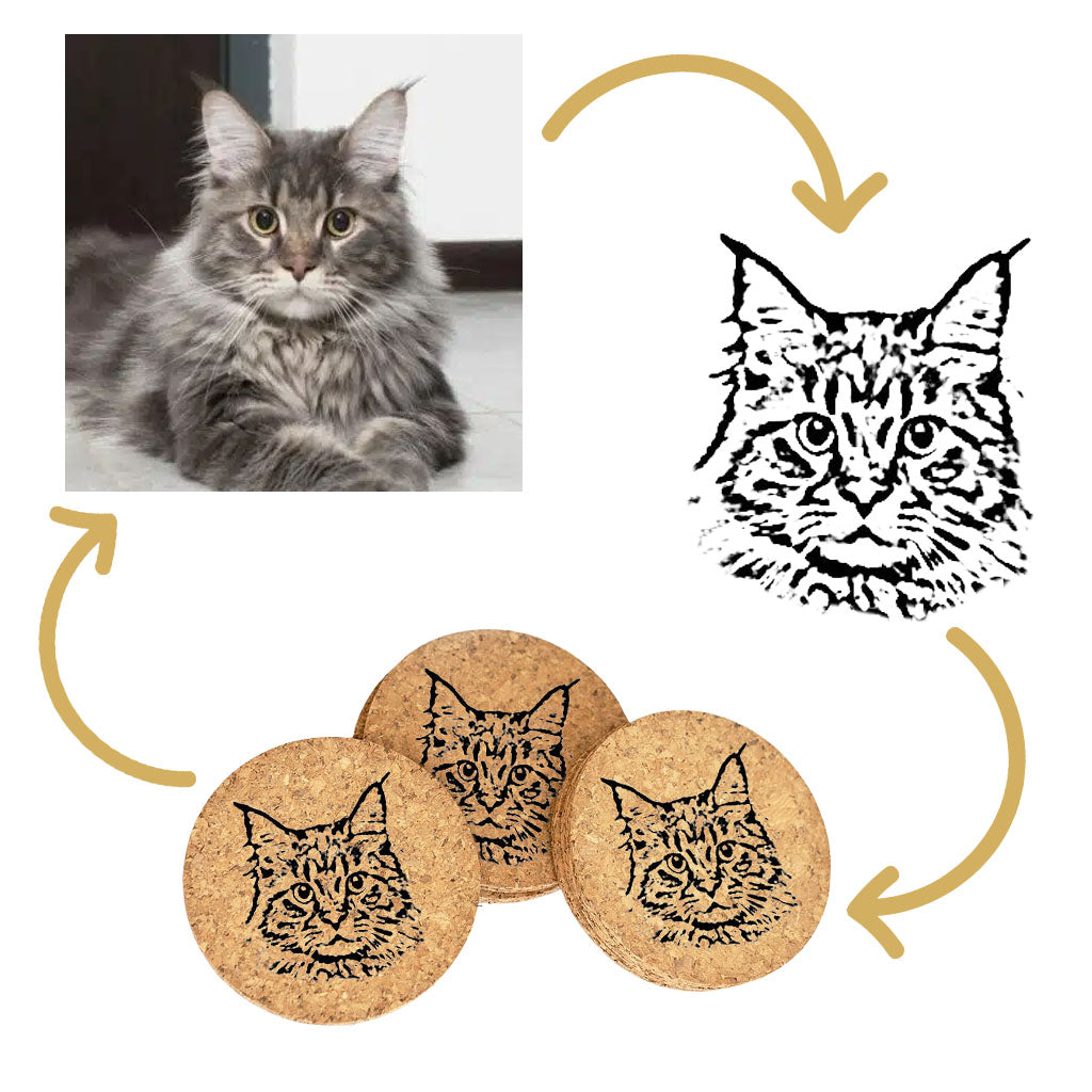 Engraved Pet Photo Bar Tools for Cat Dad - Gift Set