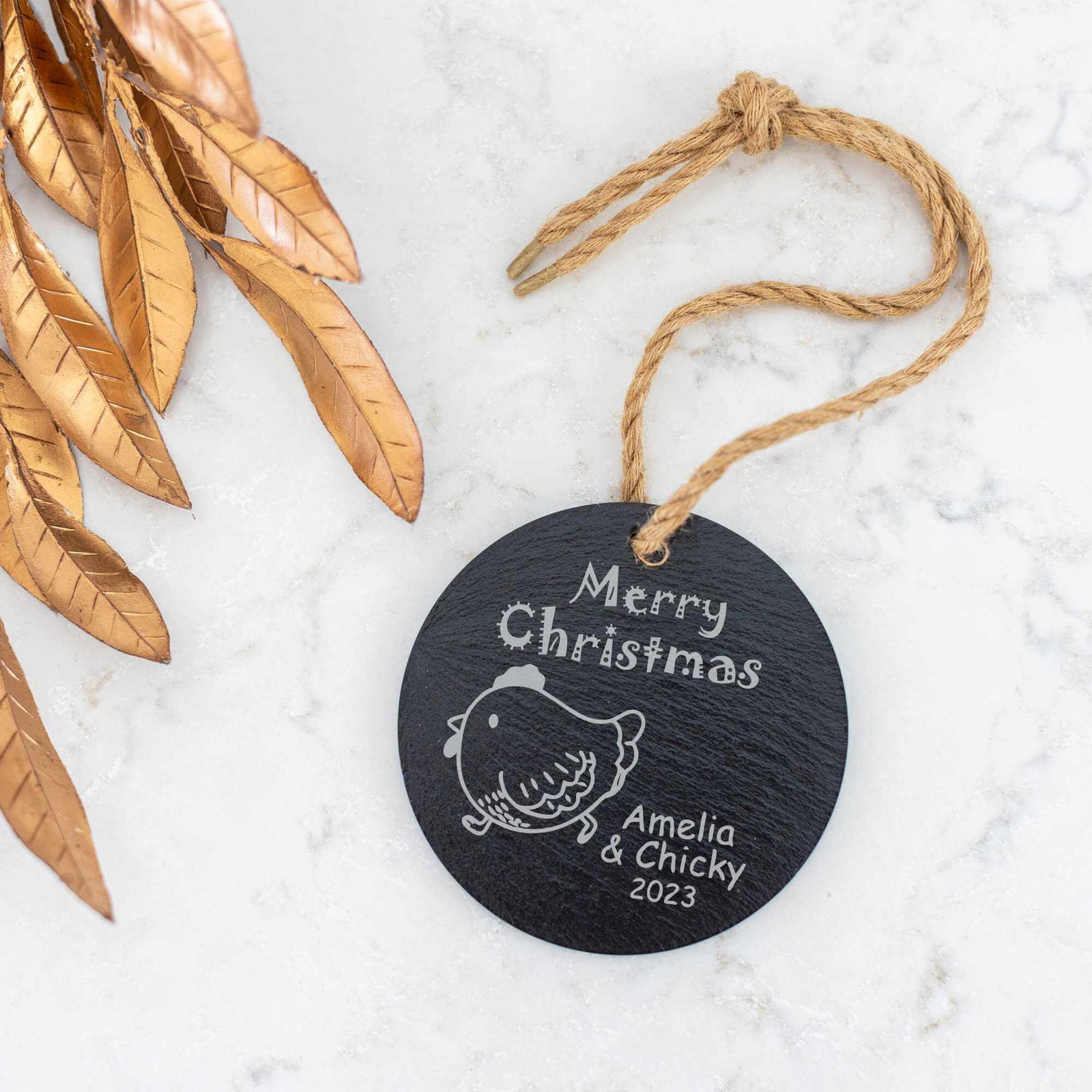 Exotic Pet's Slate Christmas Ornament