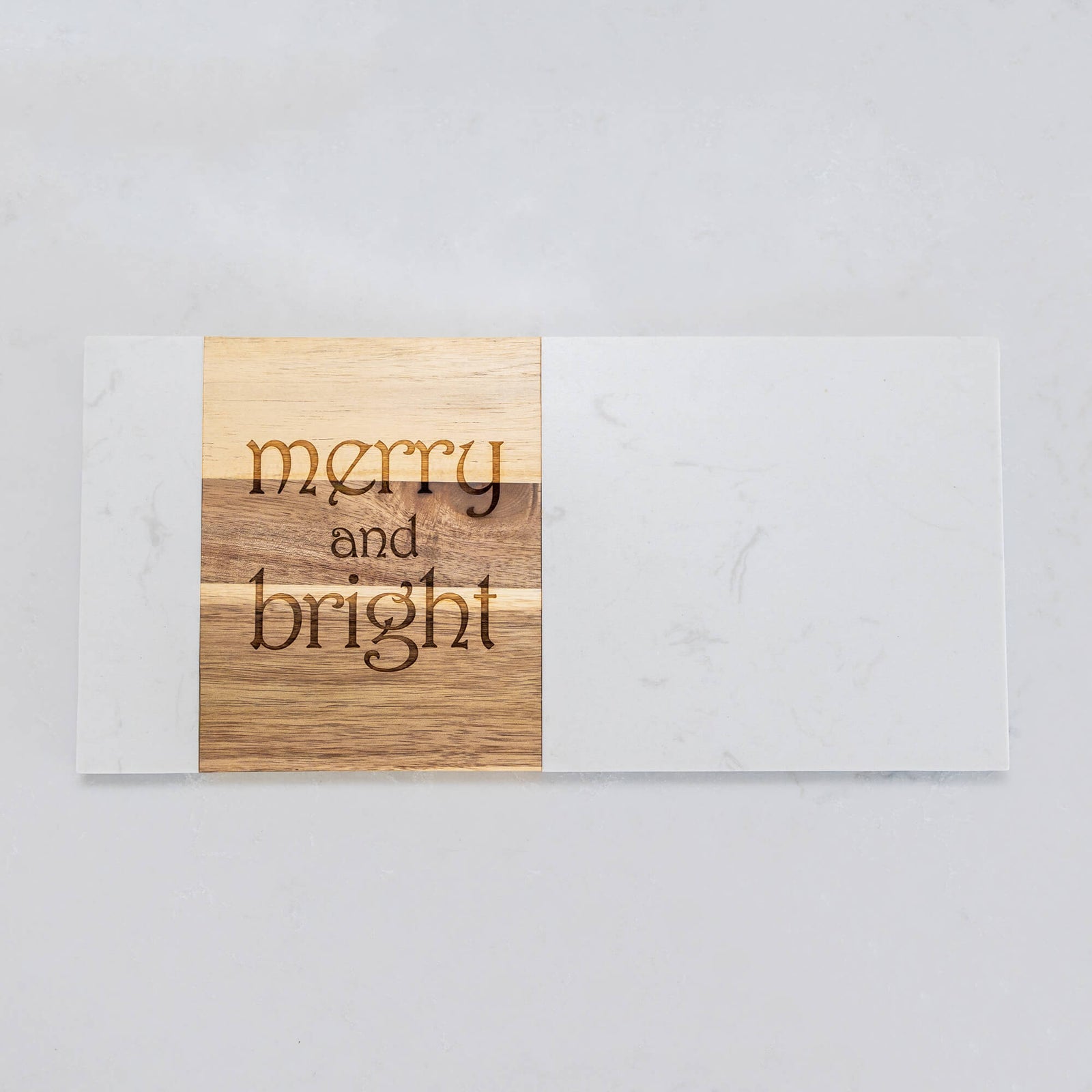 MERRY and BRIGHT - Christmas Charcuterie Board - 7x15 inches