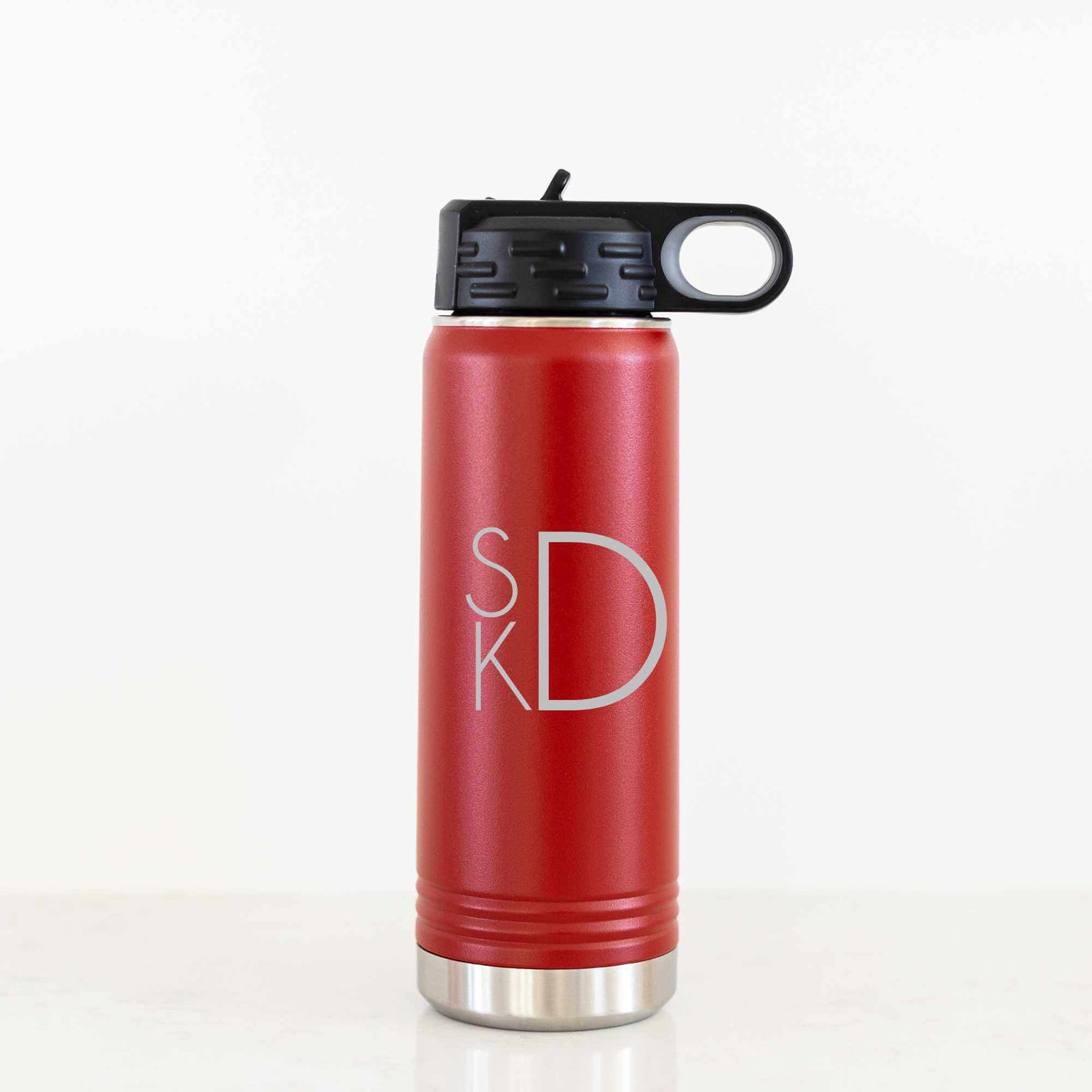 Steel Water Bottle with Monogram - 20 oz