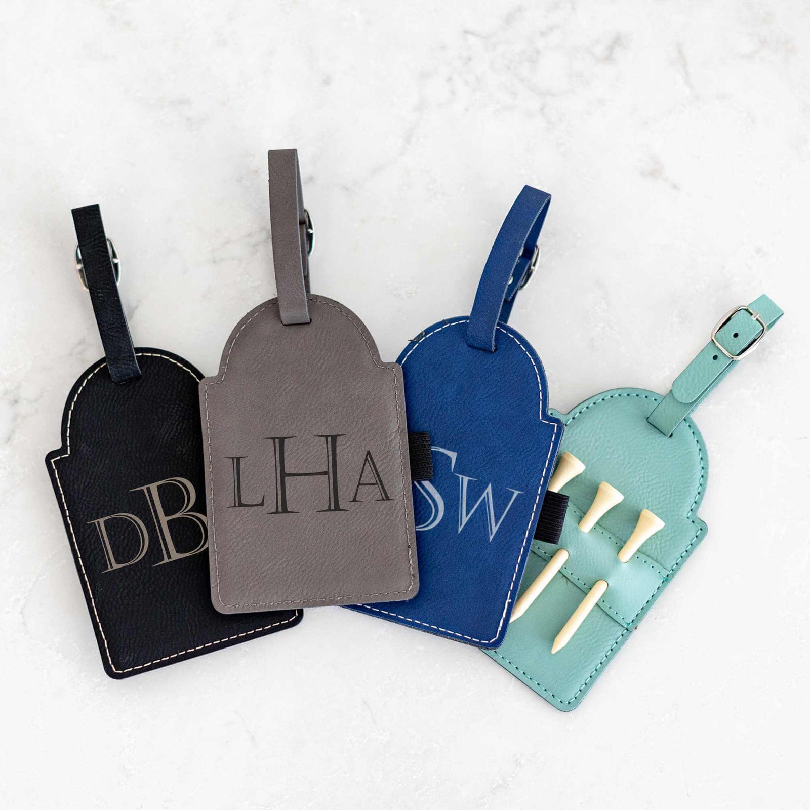 Monogrammed Golf Bag Tag with Tees
