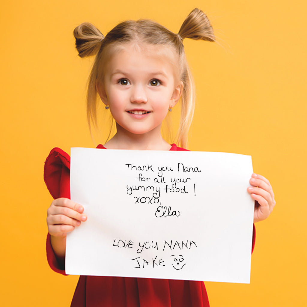 Grandma Gift - Round Charcuterie Board Engraved with Grandchild's Artwork