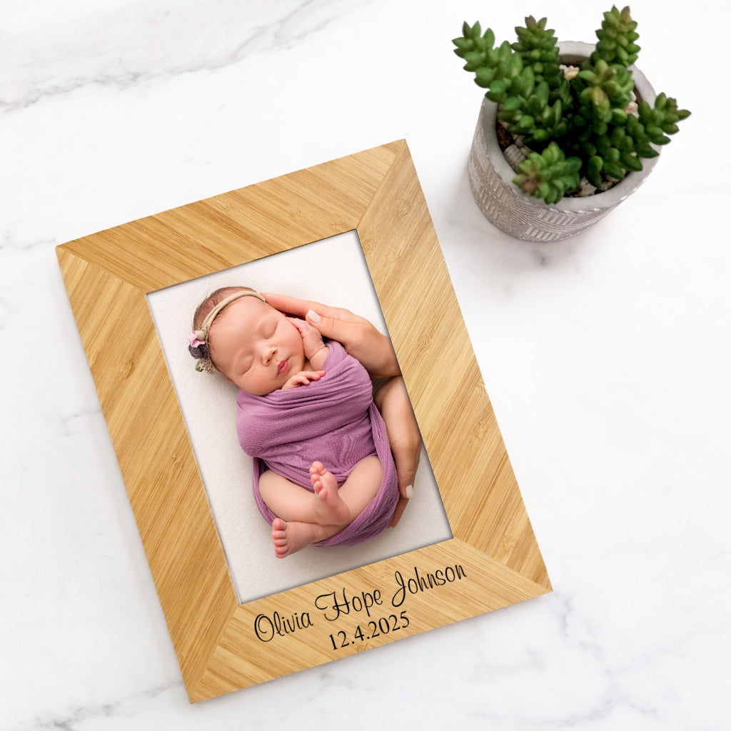 Bamboo Frame for New Baby