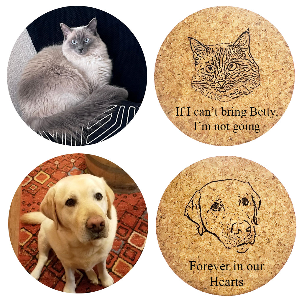 Pet Coasters - Engraved with Pet Photo