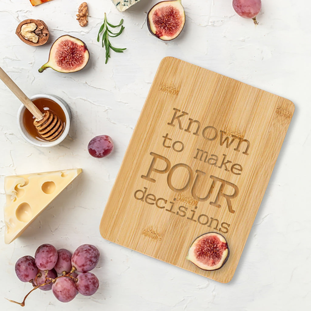 Pour Decisions - Bamboo Bar Board - 6 x 8 inches