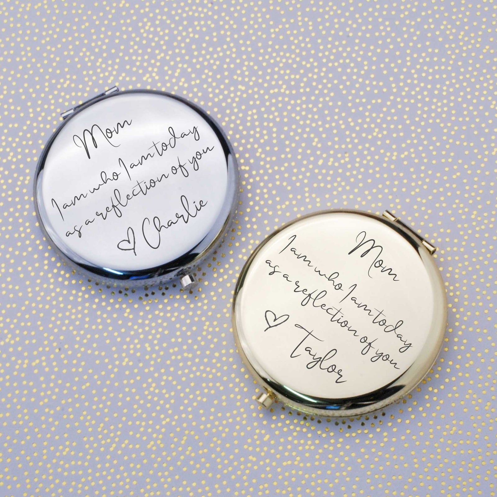 Compact Mirror Set for Mother of the Bride, Mother of the Groom