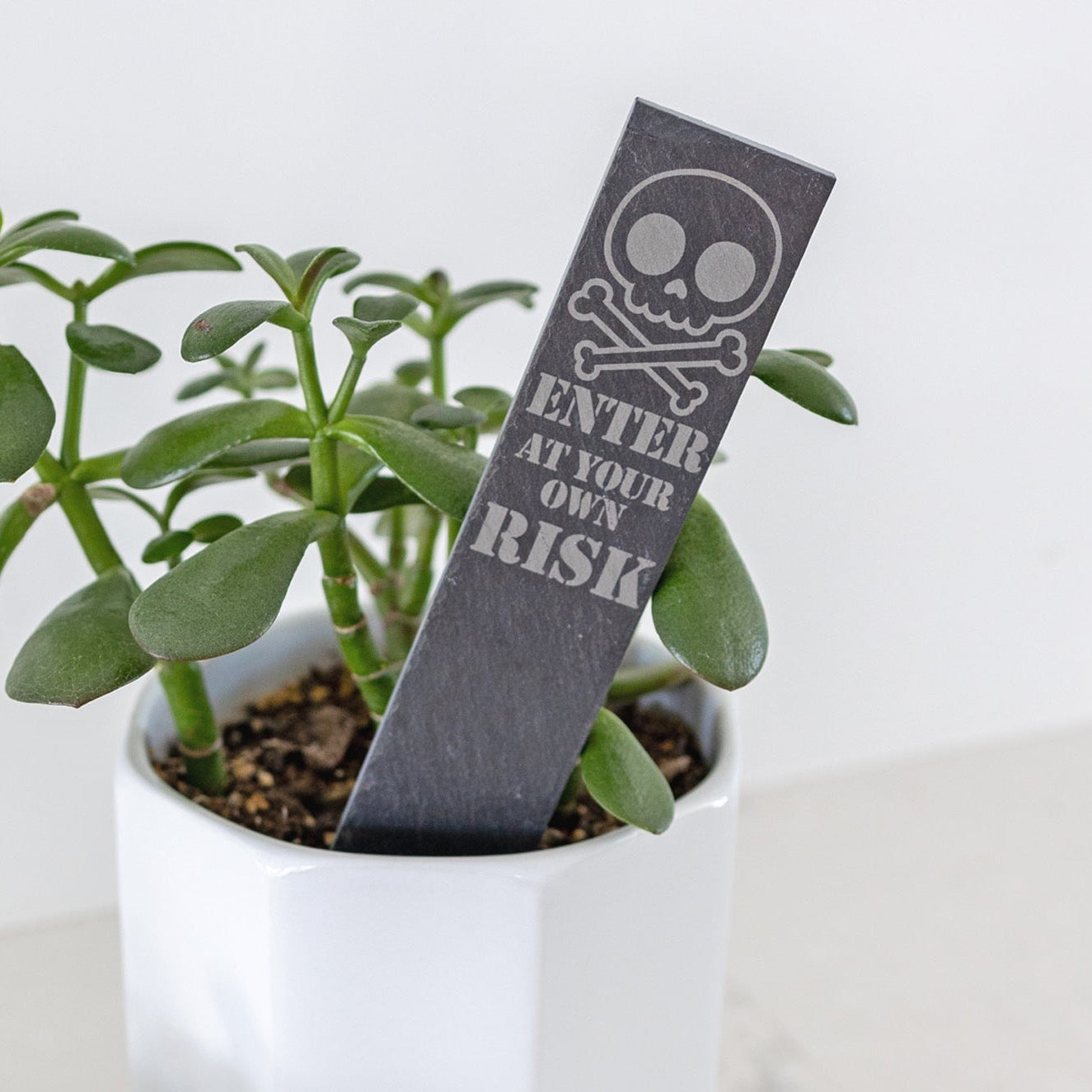 Enter at Your Own Risk - Halloween Garden Markers - Slate