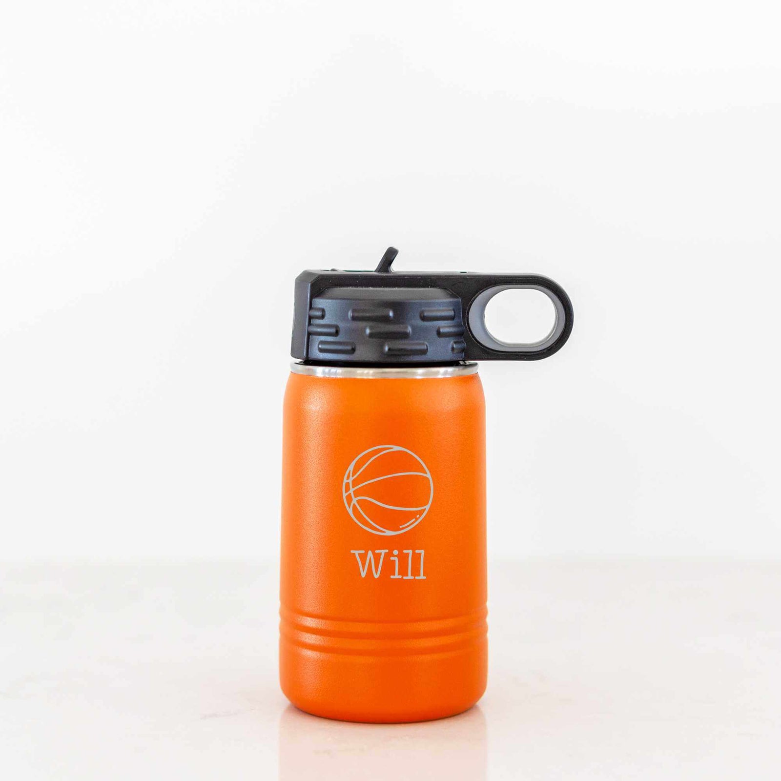 12 oz Kid's Sports Water Bottle with Name and Ball