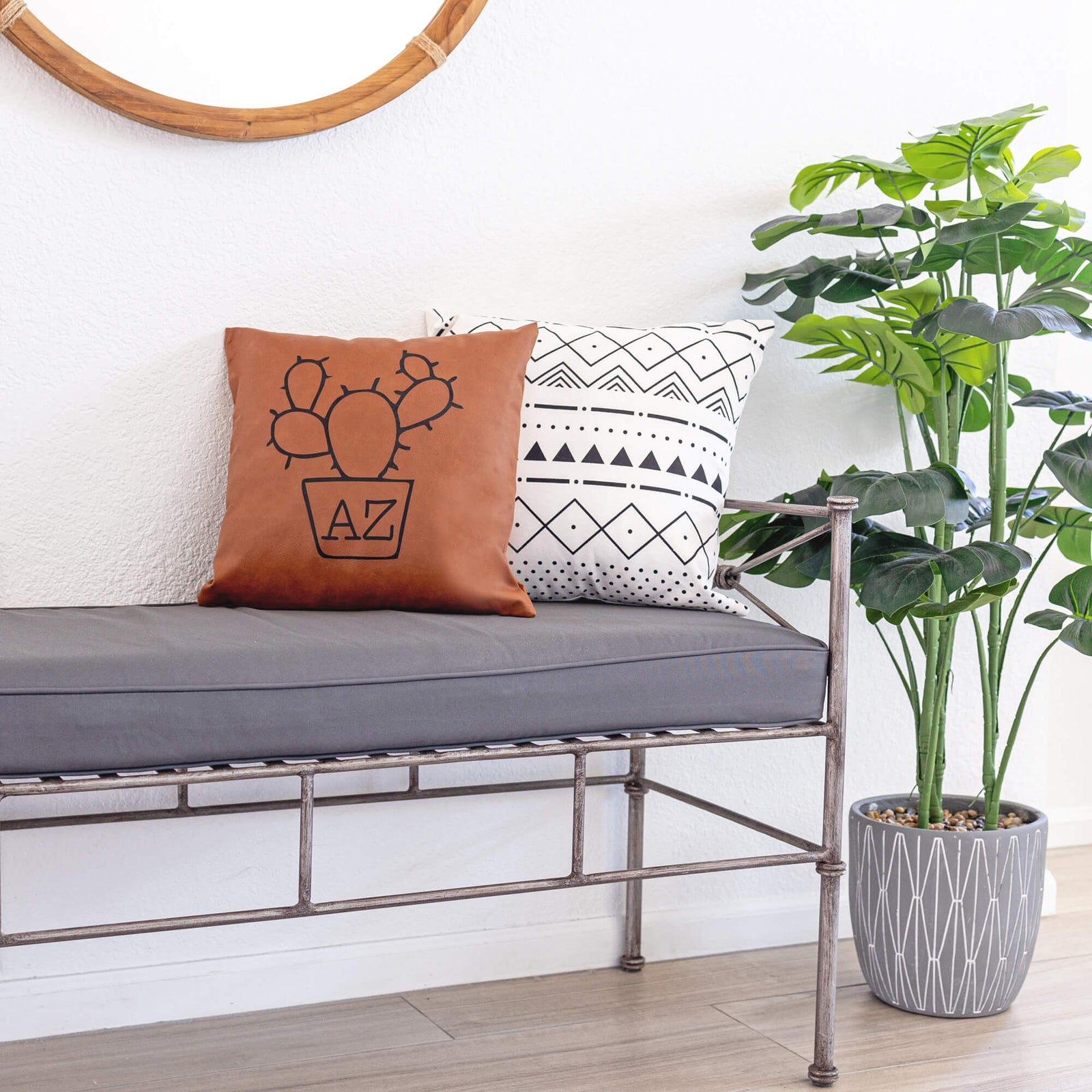 Arizona Succulent Pillow Cover in Vegan Leather