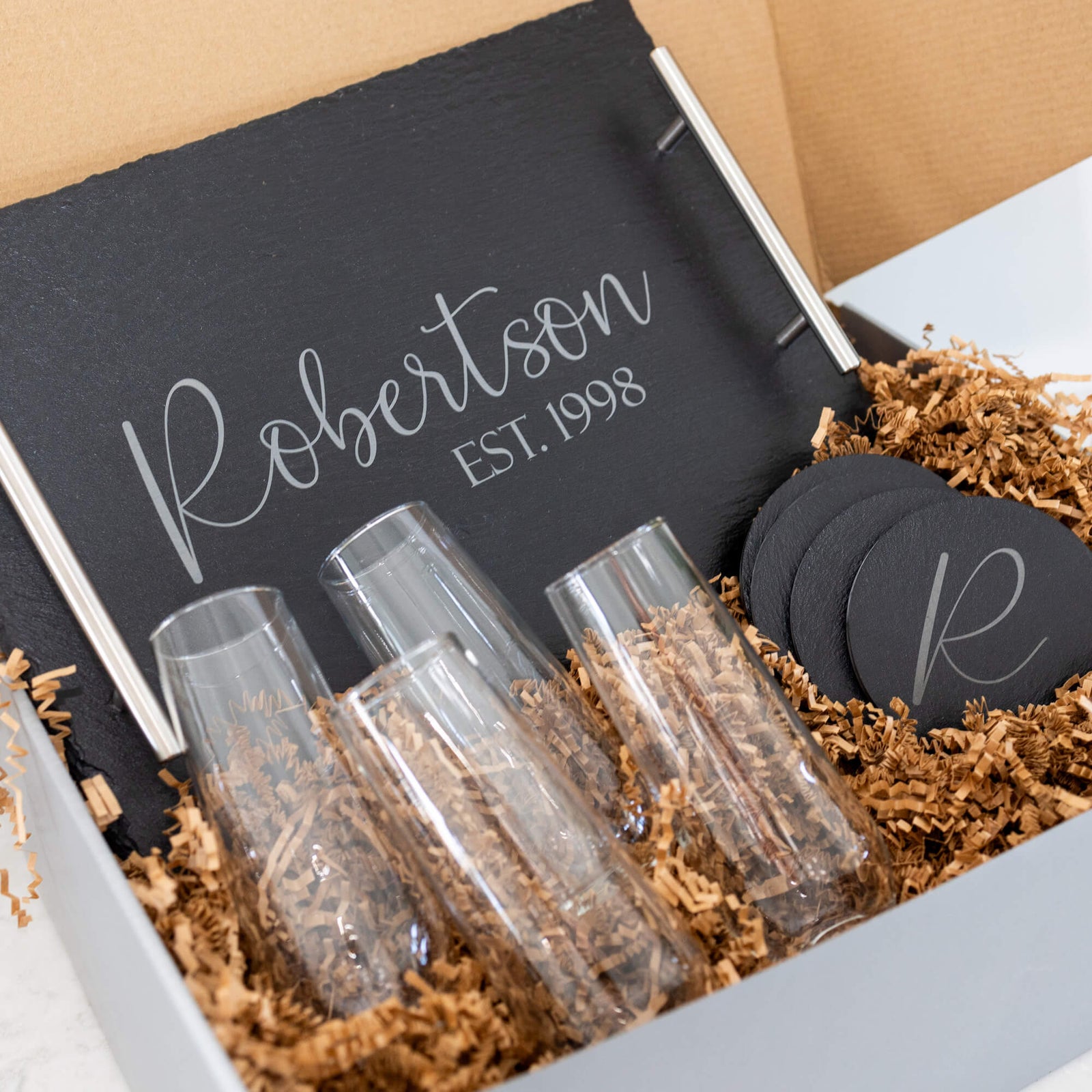 Est. Year + Name Wine & Cheese Set - 9pc Gift Set