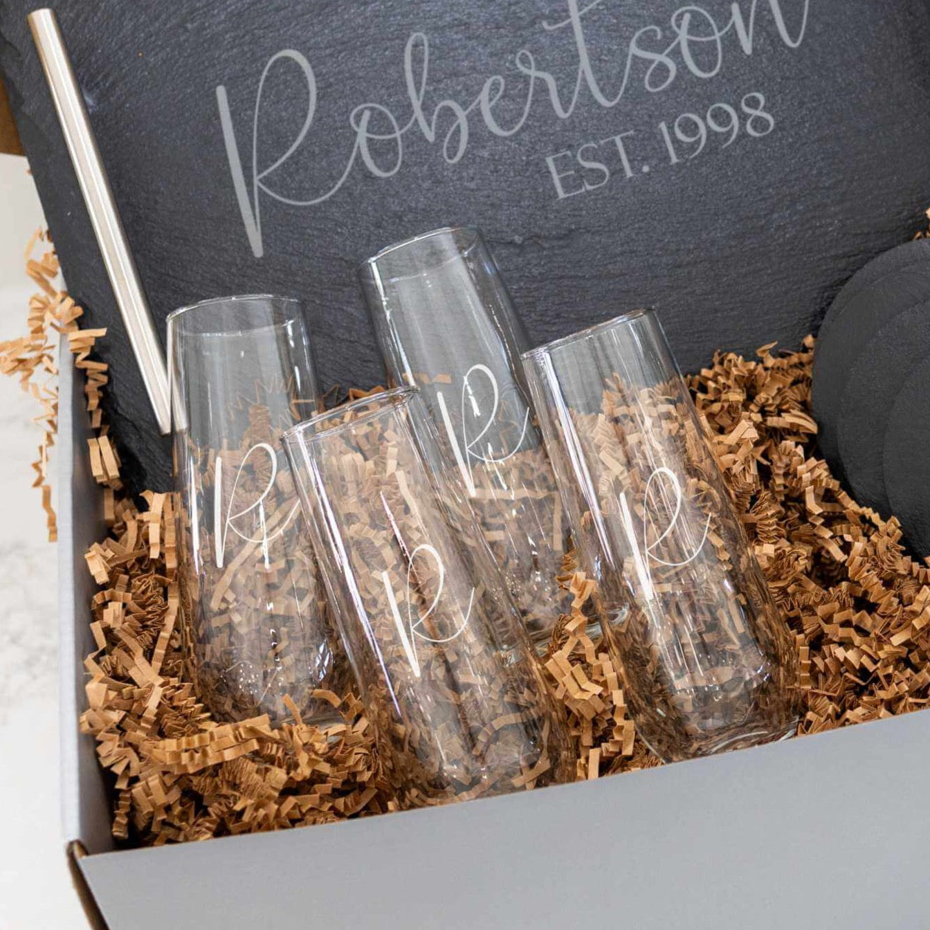 Est. Year + Name Wine & Cheese Set - 9pc Gift Set