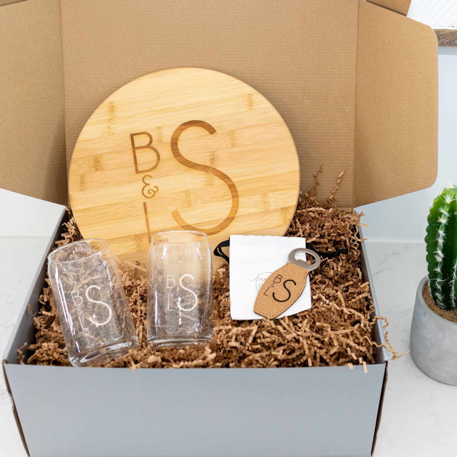 Couple's Monogrammed Bar Set - 4pc Gift Set