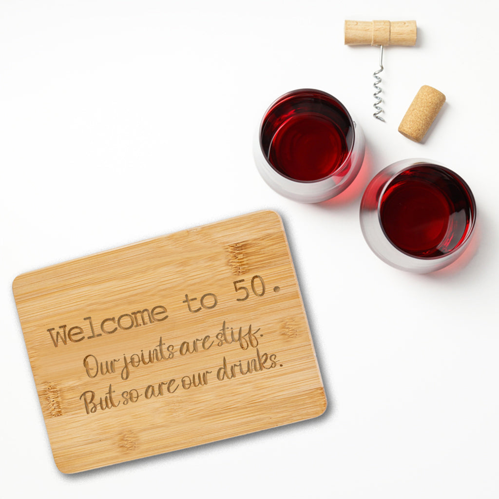 Welcome to 50 - Bamboo Bar Board 6" x 8"