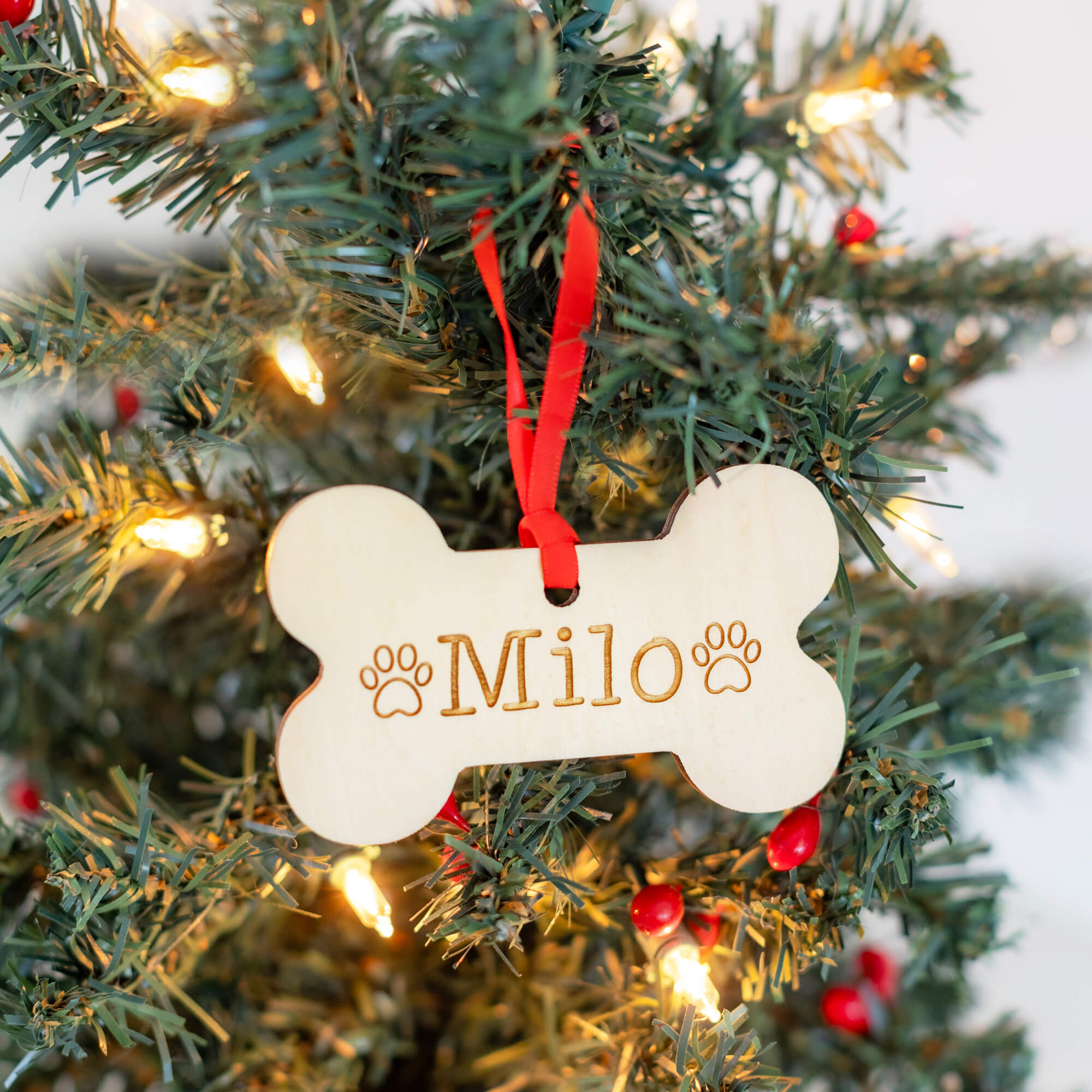 Dog's Christmas Tree Ornament with Name