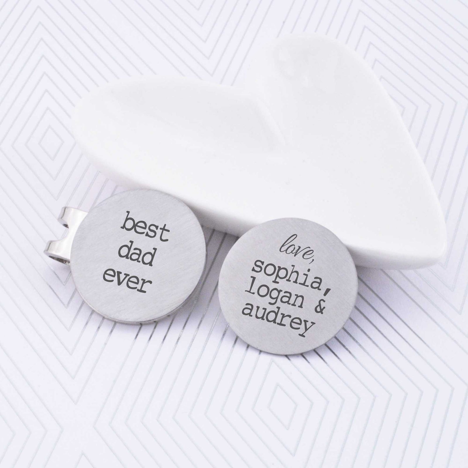 Golf Ball Marker Set - Best Dad Ever with Kids Names