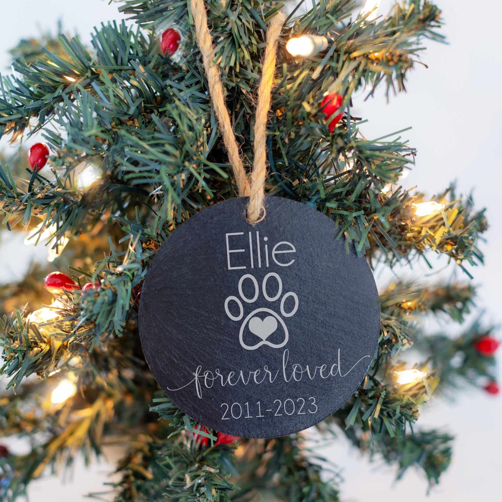 Forever Loved - Custom Pet's Memorial Christmas Tree Ornament