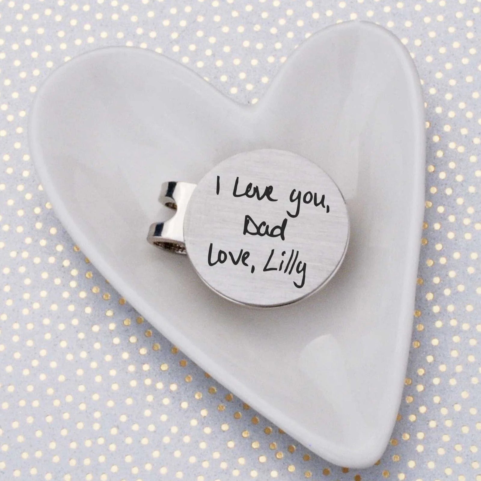 Golf Ball Marker Engraved with Your Handwriting